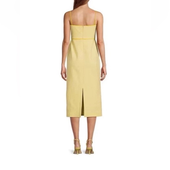 ANTONIO MELANI x M.G. Style Kate Square Neckline Midi Dress Butter Yellow SZ 14 - Picture 8 of 9